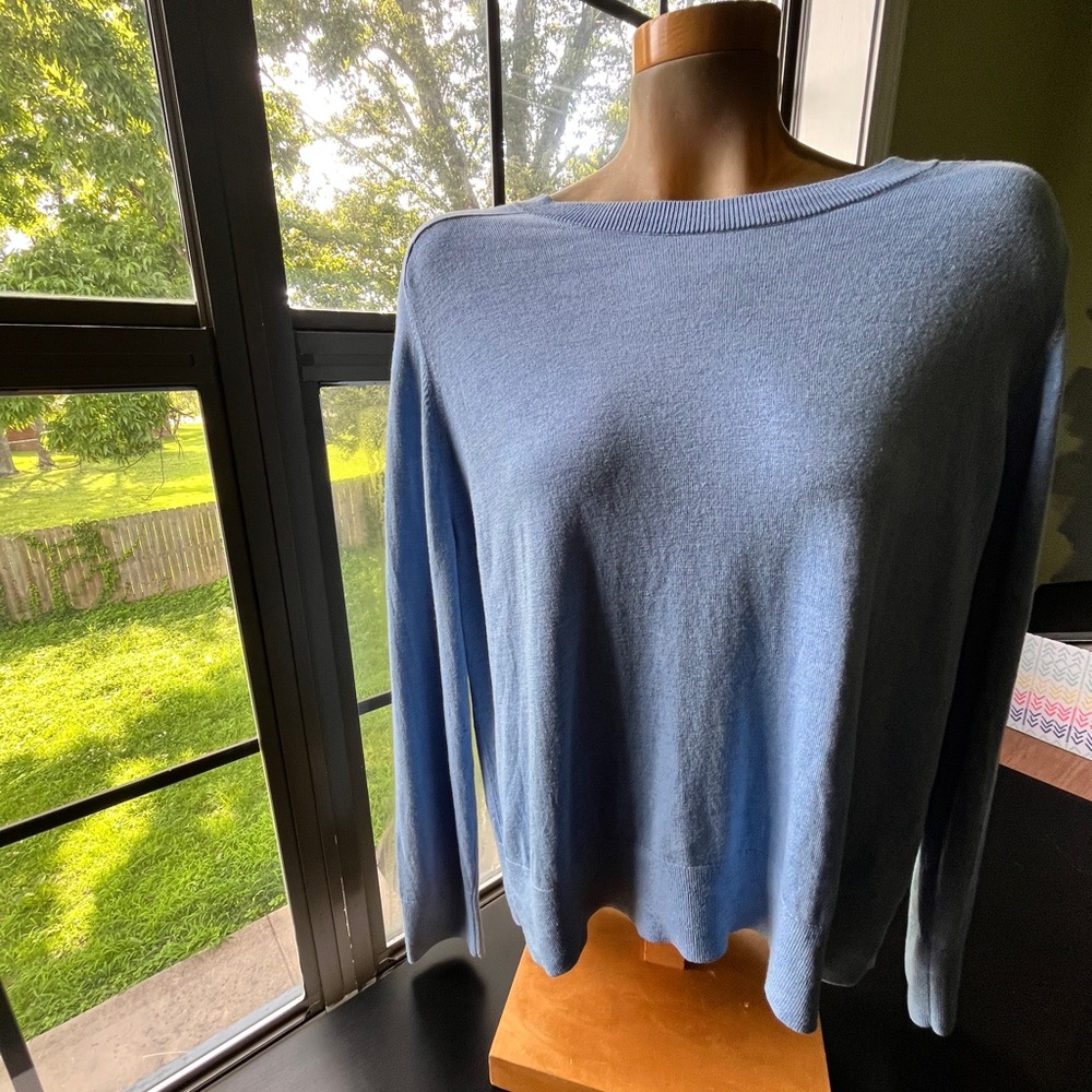 Banana Republic Lightweight Silky Cornflower Blue Sweater